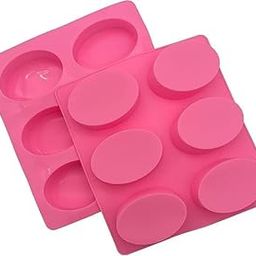 SMILE BOX 6-Cavity Oval Silicone Mold, 1pc Oval Molds for Making Handmade Soap, Chocolate, Soap Candles, Cake, Pudding, Resin Candy Muffin Bakeware Mould and Jelly(Multicolor)-picture-0
