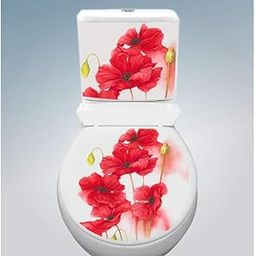 Divine Designs™ PVC Vinyl Self-Adhesive Red Flowers Toilet Seat Sticker for Kamote in Toilets (13 X 15 INCH) Pack 1-image-94