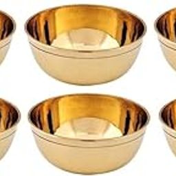 Anshraj Solid Brass Puja Katori Set of 6 for Home Pooja Temple, Traditional Katori Bowl Round Diya Puja Katori Wati, Small Bowl, Decoration Items for Home Décor, Bhog Katori (Capacity - 35Ml)-image-61
