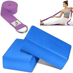 AJRO DEAL High Density EVA Foam Yoga Block for Improve Strength | Flexibility | Yoga Brick & Yoga Strap with Extra Safe Adjustable D-Ring Buckle for Back Support Bend, Yoga Session for Men & Women's-picture-31
