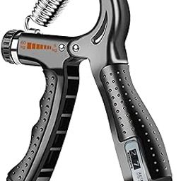 Adjustable Hand Grip Strengthener, Hand Gripper With Counter for Men & Women for Gym Workout Hand Exercise Equipment for Forearm, Finger Exercise Power Gripper - 60kg,Alloy Steel,Black-image-82