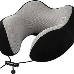 LUXOFT-STASH Multihump U- Shaped Memory Foam Travel Neck Pillow with Magnetic Fabric Luxury Neck Support Pillow for Comfortable Travel, Washable Removable Cover (Black)-picture-45
