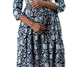 Women's Cotton Maternity Dress Pregnancy Casual Long Sleeve Dual Zipped for Feeding Nursing Maternity Comfort Dress Kurta-image-71