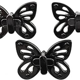 HAHIYO Butterfly Twist Purse Closure Turn Locks Clip Clasp Easy Install with Online Instructions Picture for Wallet Briefcase 1.93 Inch Length Metal Sturdy Black 3 Sets with Washers-image-80
