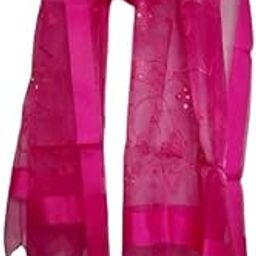 Women's Exclusive Silk Organza Designer Allover Floral Jal Pattern Resam Embroidery Dupatta-24