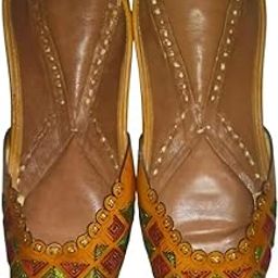 Traditional Multi-Colour Embroidered Jutti Flats, Women's Ethnic Faux Leather Slip-On Shoes-image-31