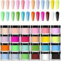 BELISMA 24 Color Acrylic Nail Powder Set, Acrylic Powder Set, Nail DIY Art Design, Acrylic Nail Art 3D Nail Sculpture French Nail Extension, Gift for Women-picture-22