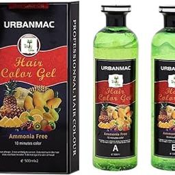 Hair Colour Gel, Ammonia Free, 500ml x 2 Bottles, Black, 10-Minute Application-image-48