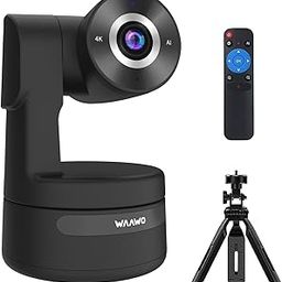 4K PTZ Streaming Webcam with Mic, Rotatable and Movable 1080P 60FPS Lens, Remote Control Mirroring and Privacy Protection, Auto Framing USB Web cam with Tripod for Desktop-15