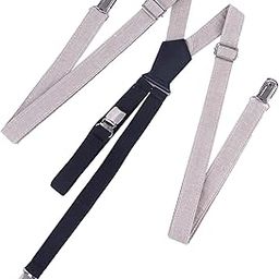 Willian Store Self Design Adjustable X-Back Silver Clips Denim Suspender for Men -MSC-1055- Light Grey-picture-0