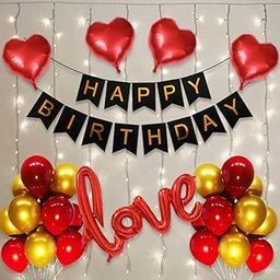 Party Propz Birthday Decoration Items for Wife - 38 Pcs, Birthday Decoration Items For Couples | Happy Birthday Decoration For Men, Women | Love Birthday Decoration Kit | Birthday Decorations-36