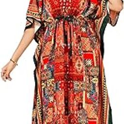 Women's Beach Kaftan Dress | Printed Maxi Length | Perfect for Summer, Vacation, Resort, and Poolside Relaxation – Lightweight, Breathable, and Fashionable Beach Cover-Up-image-11