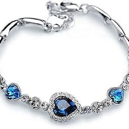 Romantic Gift of True Love Titanic Heart Austrian Crystal Bracelet for Women and Girls-35
