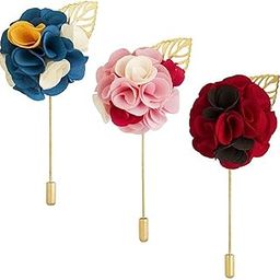 Flower Brooch/Lapel Pin For Men Blazer Suit in Combo Pack Of 3-image-11