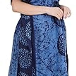 Women's Cotton Floral Floor Length Kaftan Nighty (R_Blue_3XL)-image-24