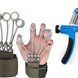ZENITRAIN Combo Pack-Adjustable Hand Grip Strengthener with Forearm Exerciser, Hand Gripper, Power Grip-Gym-60kg-Finger exercise for Veins for Men, Women & Children Multicolor-image-53