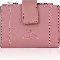 Women's PU Leather Mini Short Card Holder Small Wallet Clutch Mini Multifunctional Coin Wallet (Peach)-image-73