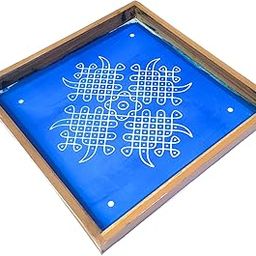 Anciently Kambi Kolam Rangoli Stencil Wooden, Rangoli Sacha Wooden, 1 Piece (10x10 Inches)-14