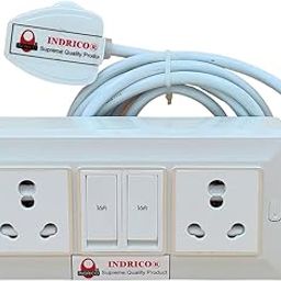 Electric Extension Switch Board - 16A/20A + 16A/20A with Individual Switches and Heavy Duty (Rating 2000W) PVC (White) (3 Meter cable)-picture-10