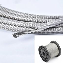 MOTIVAION gym machine wire rope silver PU coated (30 miter, 6mm)-24