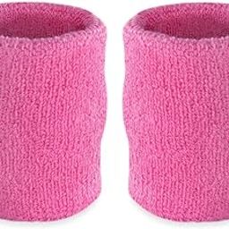 2 Pieces Wrist Sweatbands Sports Wristbands for Football Basketball, Running Athletic Sports (Pink)-image-71