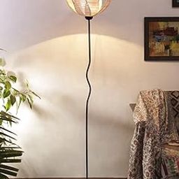 AMDHOME Beige Bamboo Shade with Iron Floor lamp-33-image-46