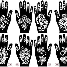 Apcute Heena stencil sticker reusable Latest Mehandi Design Stencils for Girls, womens, kids, unisex Design NO - Apcute-New-15-16-115-116-49