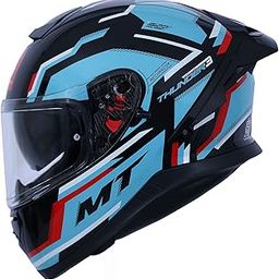 MT Thunder 3 SV Blaze Full Face Helmet Sharp 4-Star Rated, DOT & ISI Certified, Dual Visor, Wind Tunnel Tested, Lightweight Shell-0