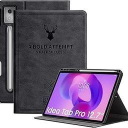 Robustrion Case for Lenovo Idea Tab Pro 12.7 inch Cover Case with [Pencil Holder], Deer Pattern Flip Cover for Lenovo Idea Tab Pro Cover 12.7 inch [Auto Sleep Wake Support] - Black-32