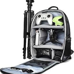 Backpack for DJI FPV/DJI Avata Drone : Holds Full Combo Kit - Shoulder Carry Bag PU Protective Travel Hand Bag Safe Multi Storage case for Charger, Hubs, Battery, Any RC（Gray - 5 Years Warrantied-image-10