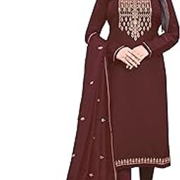 Women's Dola Silk Semi Stitched Top with Unstitched Crepe Bottom and Silk Dupatta Embroidered Straight Kurta Dress Material-picture-5