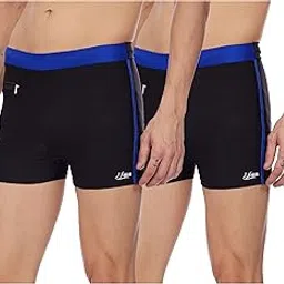 i-swim Mens Costume Is-010 Size 2XL Black/Blue with Is-010 Size 2XL Black/Blue Pack of 2 and Swimming Goggles Is-506-picture-1