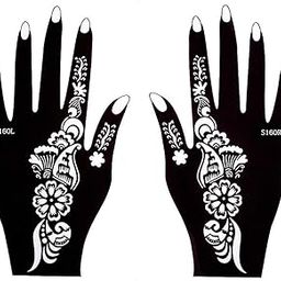 Ivana's Heena Mehandi Tatto Stencil Set for | Hand | Body | Fingure | Face | Heena Art Temporary Tatto for Kids, Girls & Women, Design - NIV-08-image-78