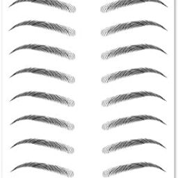S.A.V.I 9 Pairs 6D Natural Look Eyebrow, Black Long Lasting Upto 4 Days, Waterproof Eyebrow Temporary Tattoo Sticker - 1 Sheet-image-2