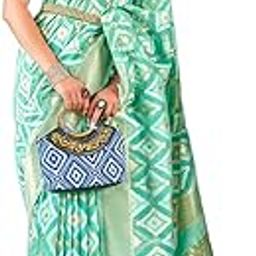 Women's Organza Pure Soft Silk Saree With Blouse Piece (RAINBOW)-image-13