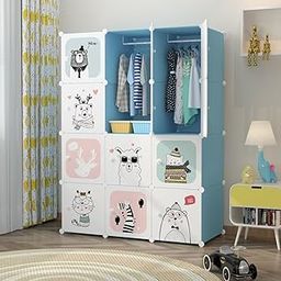 Ozoy 12 Door Plastic Soft Sheet Wardrobe for Kids, Baby Almirah for Clothes, Baby Storage Organizer, Cupboard for Clothes, Kids Wardrobe for Clothes/Toys/Books (Blue-KTJ1)-22