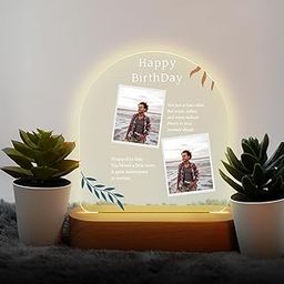 MerchX Personalized,Customized Tabletop Photo Frame Acrylic Printed Happy Birthday LED Table Lamp/Plaque Personalised with Birthday Decoration/Gift for Family,Friend & Special one Design-68-image-77