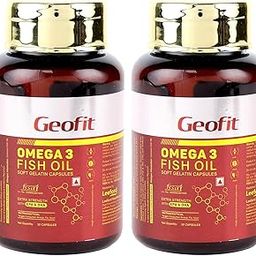 Geofit Omega 3 Fish Oil Capsules for Heart, Brain, Muscle & Joint Health 30 Capsules (Pack of 2) | With EPA & DHA | Safe for Adults-21