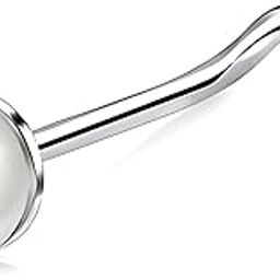925-92.5 Sterling Silver 'Ivory Glow' 3mm White Pearl Screw Type Nose Pin Stud For Women And Girls (NR0173) 1 Pc-image-15