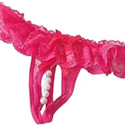 snappsy Women's Thong G-String Lace Underwear Open Crotch Lingerie Rose Red-picture-25