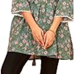 odd by chansi trendz Women's Blue Cotton Blend Pleated Tunic with Belt-picture-23