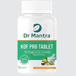 Dr Mantra Ayurvedic Kof Pro Cough & Cold Relief Tablets - 30 Tablets | Natural Immunity Booster | Ayurvedic Throat Relief | Herbal Supplement for Seasonal Wellness-image-84
