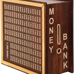 Wooden Piggy Bank for Kids & Adults, Coin Box Carved Design, Savings Box, Mini Bank, Donation Box, Smart Money Box, Wooden Coin Box, Money Saver, Piggy Bank with Numbers (1)-picture-2