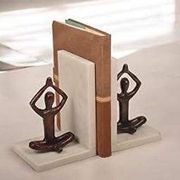Wooden Book Stand with Yoga Figurines, 30 cm-image-45
