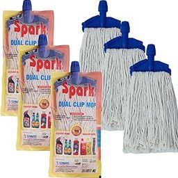 Spark International Premium Clip Mop Refill (Including Clip) | 100% Pure Cotton | Super Absorbent Cotton Threads | Machine Washable | Dual Locking System | Floor Cleaning Mop (Pack of 1)-image-28