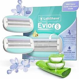 LetsShave Evior 6 Razor Blade Refills for Women (Pack of 2) | Mid-Flex Blades & Dual Moisture Bar infused with Aloe vera & Avacado | Bikini Area & Full Body Hair Removal Razor-4