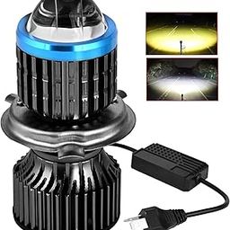 GONAMA UNIVERSAL Super Bright H4 Fitting Cyt Led Headlight Bulb | Dual Color | High And Low Beam | Lens Projector Headlamp Bulb With Cooling Fan For All Bikes & Scooters,, Black-picture-18