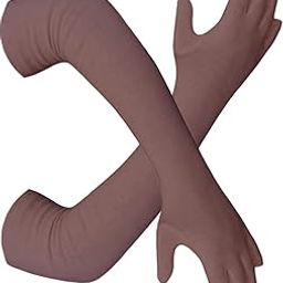 Cotson Women's Cotton Full Hand Gloves for Sun Protection Bike Riding (Brown, Free Size)-image-48