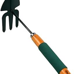 VAZRAAVIP 2 in 1 Double Hand Hoe Gardening Tool with Wooden Handle-image-64