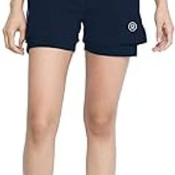 Sports Shorts for Women Running Gym Workout – Dry Fit Quick Dry Double Layer Inner Compression with Pockets | Breathable Lightweight Athletic Wear Above Knee Navy 5XL-image-3